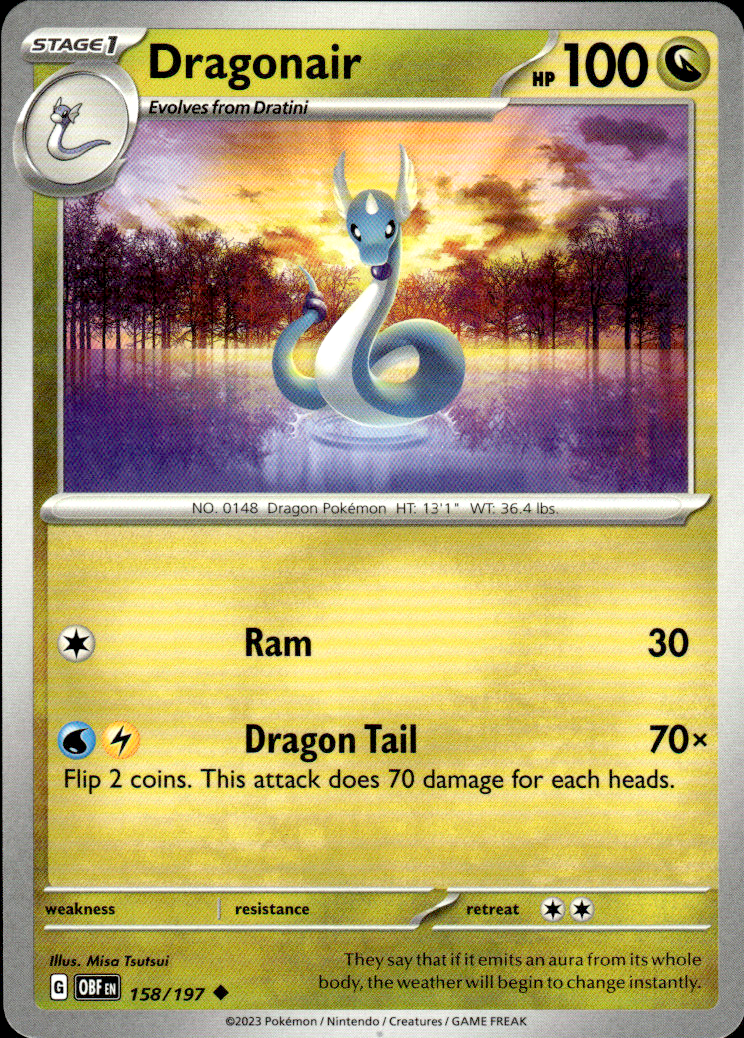 Dragonair Obsidian Flames 158/197 Uncommon Pokémon — English Near Mint