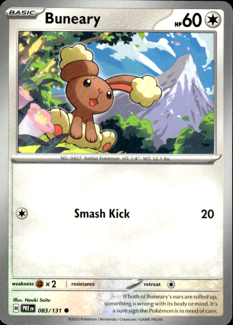 Buneary Prismatic Evolutions 083/131 Common Pokémon — English Near Mint