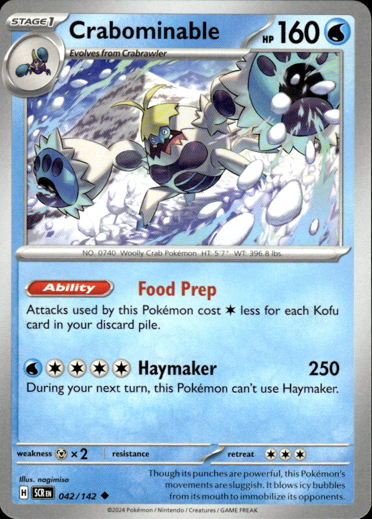 Crabominable Stellar Crown 042/142 Uncommon Pokémon — English Near Mint