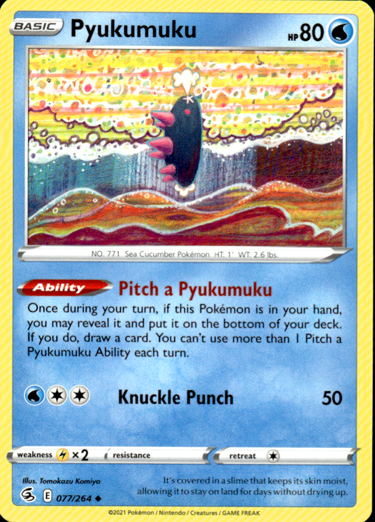 Pyukumuku Fusion Strike 077/264 Uncommon Pokémon — English Near Mint
