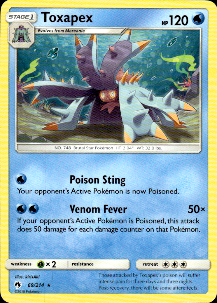 Toxapex SM - Lost Thunder 69/214 Rare Pokémon — English Lightly Played