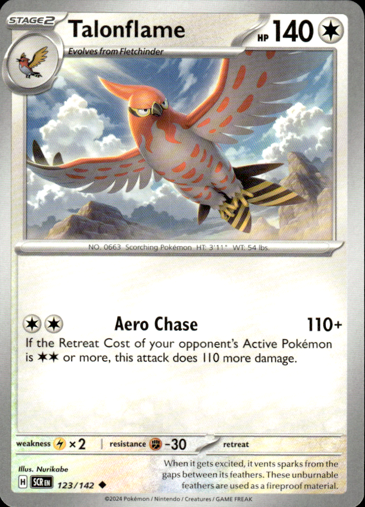Talonflame Stellar Crown 123/142 Uncommon Pokémon — English Near Mint