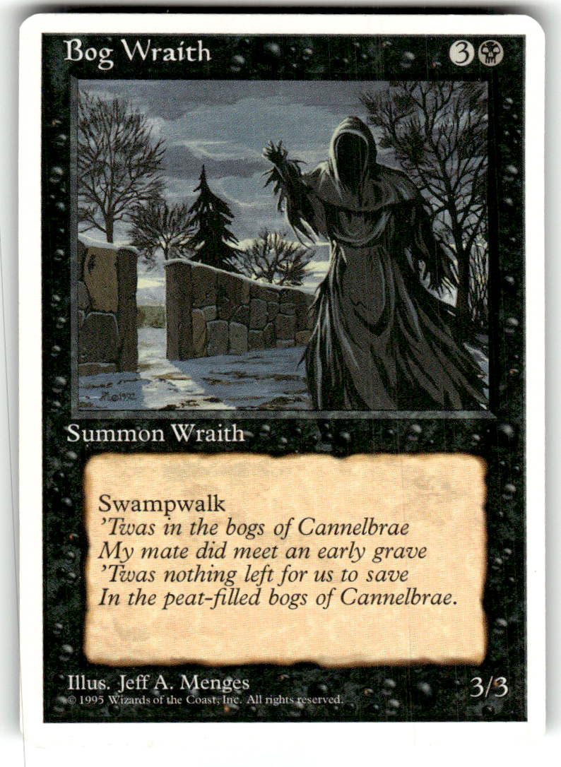 Bog Wraith Fourth Edition U Magic: The Gathering Lightly Played