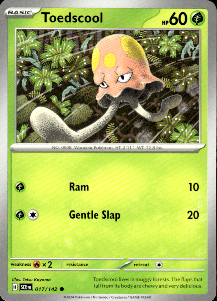 Toedscool Stellar Crown 017/142 Common Pokémon — English Near Mint
