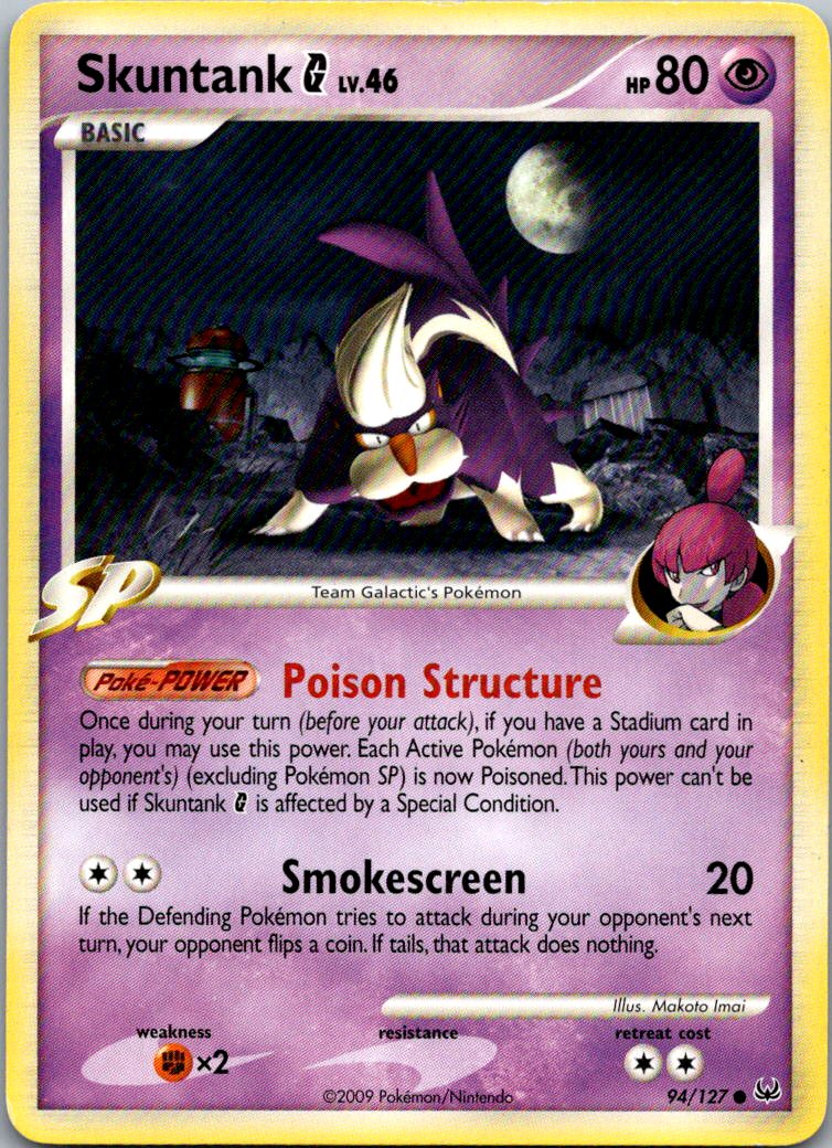 Skuntank G 94/127 Common Platinum Pokemon Heavily Played