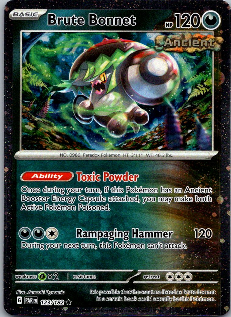 Brute Bonnet 123/182 Holo Rare Miscellaneous Cards & Products Pokemon Near Mint