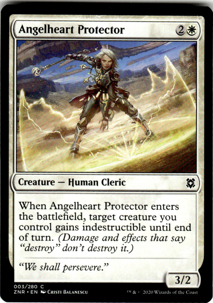 Angelheart Protector Zendikar Rising 3 C Magic: The Gathering Near Mint