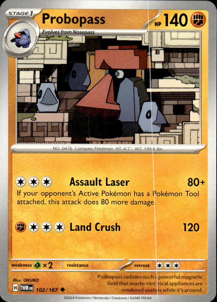 Probopass Twilight Masquerade 102/167 Uncommon Pokémon — English Near Mint