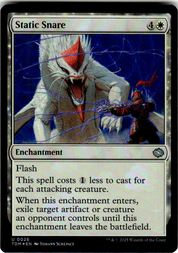 Static Snare Tarkir: Dragonstorm 26 U Foil Magic: The Gathering Near Mint