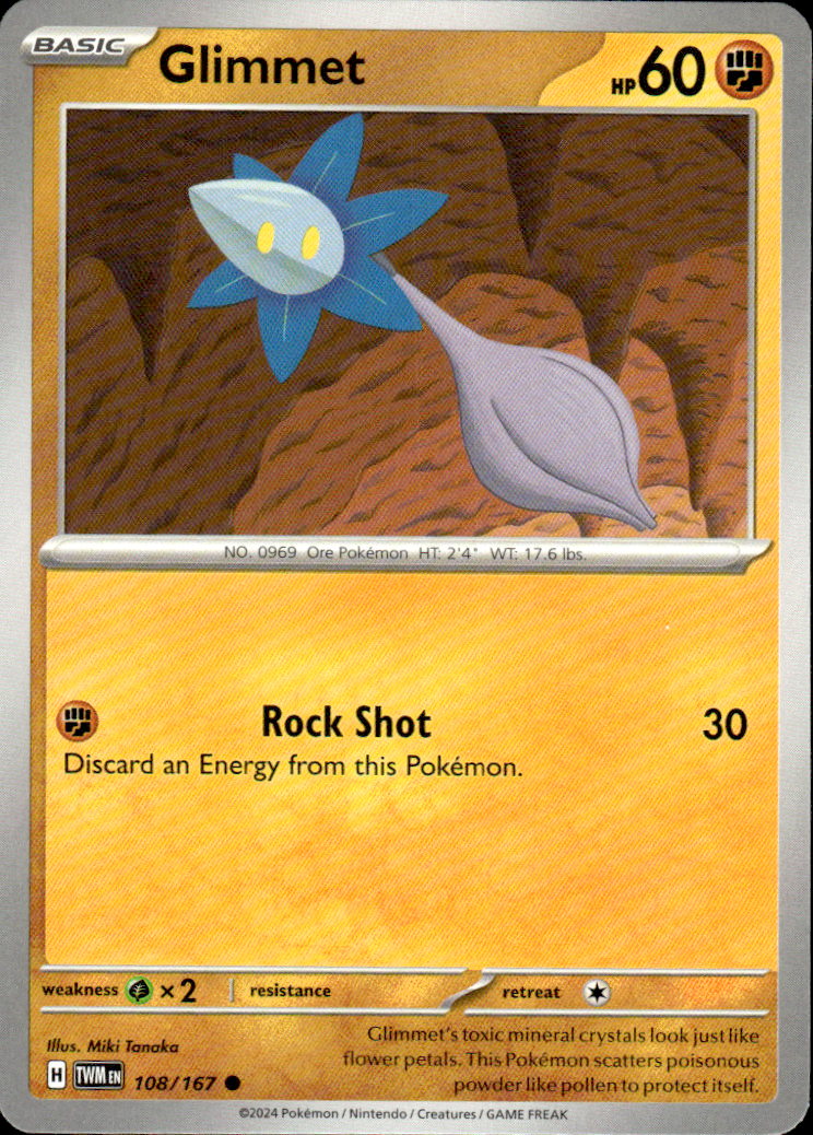 Glimmet Twilight Masquerade 108/167 Common Pokémon — English Near Mint