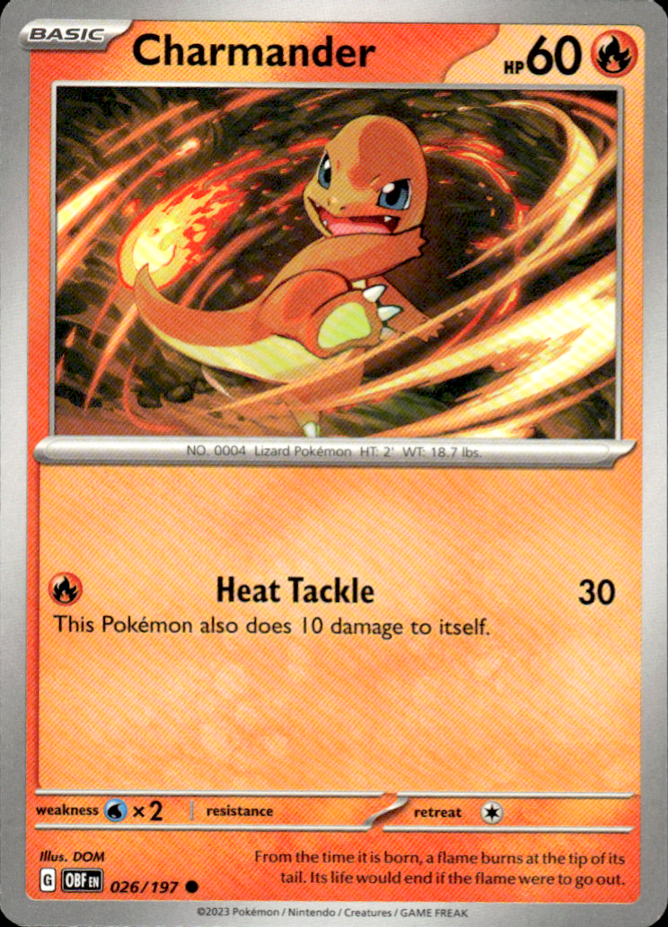 Charmander Obsidian Flames 026/197 Common Pokémon — English Near Mint