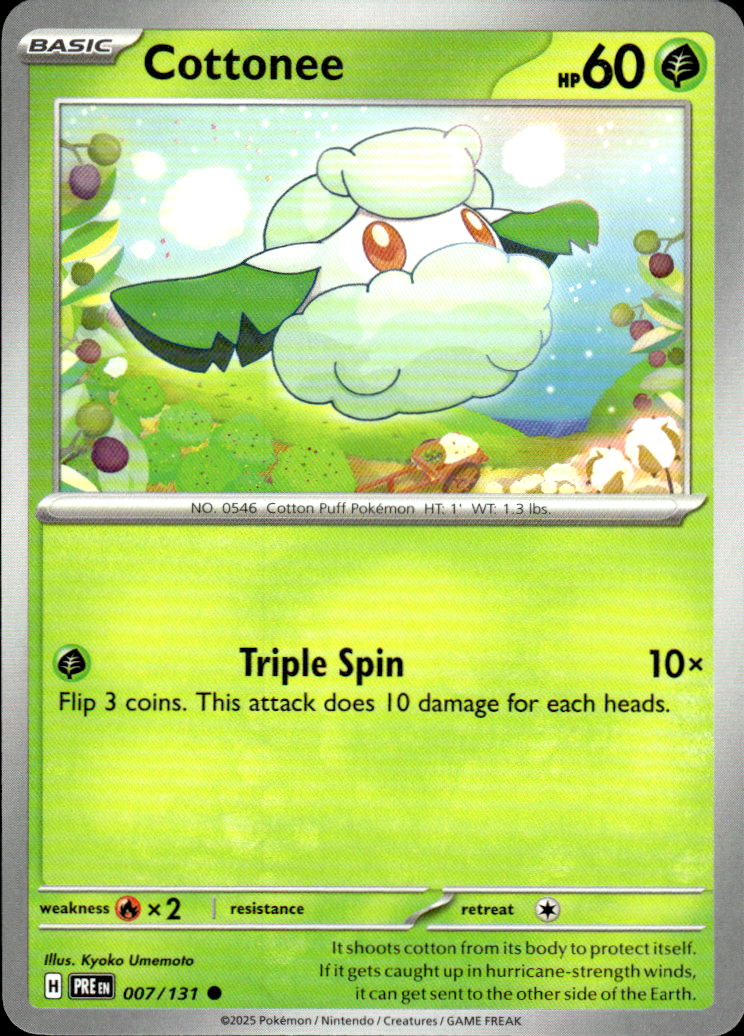 Cottonee Prismatic Evolutions 007/131 Common Pokémon — English Near Mint