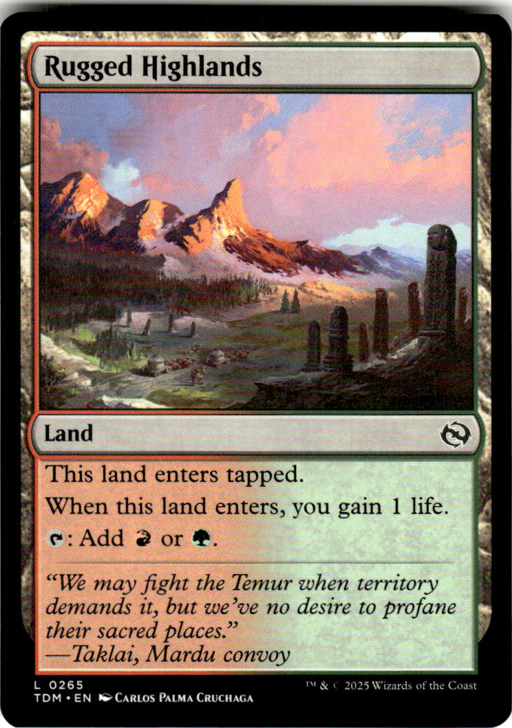 Rugged Highlands Tarkir: Dragonstorm 265 L Magic: The Gathering Near Mint