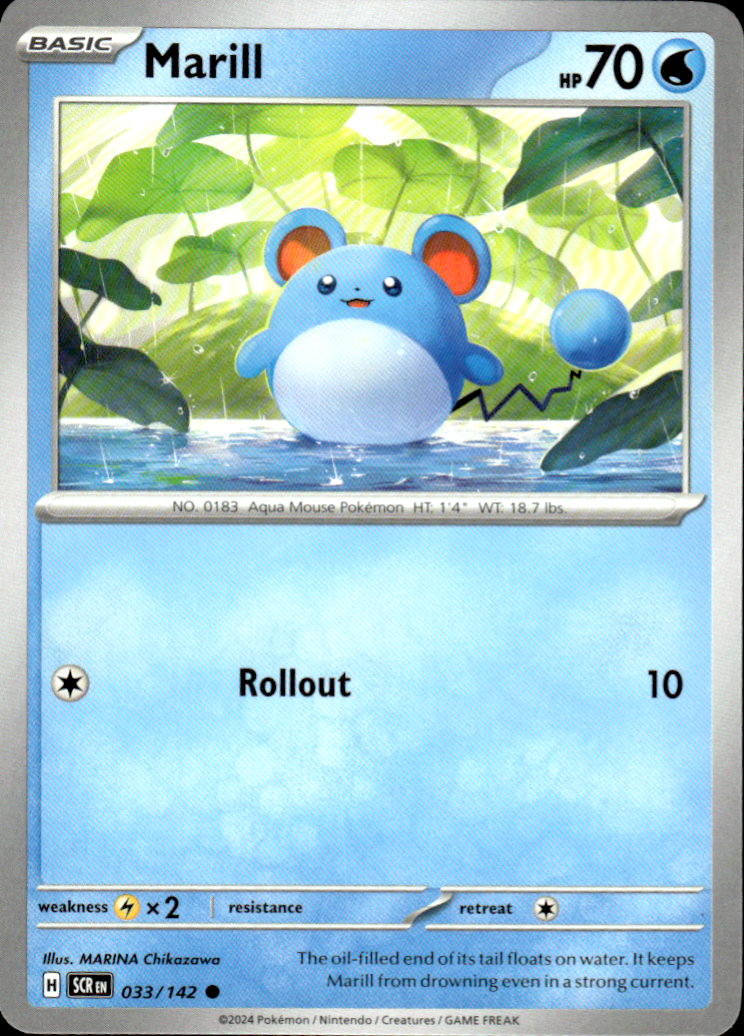 Marill Stellar Crown 033/142 Common Pokémon — English Near Mint