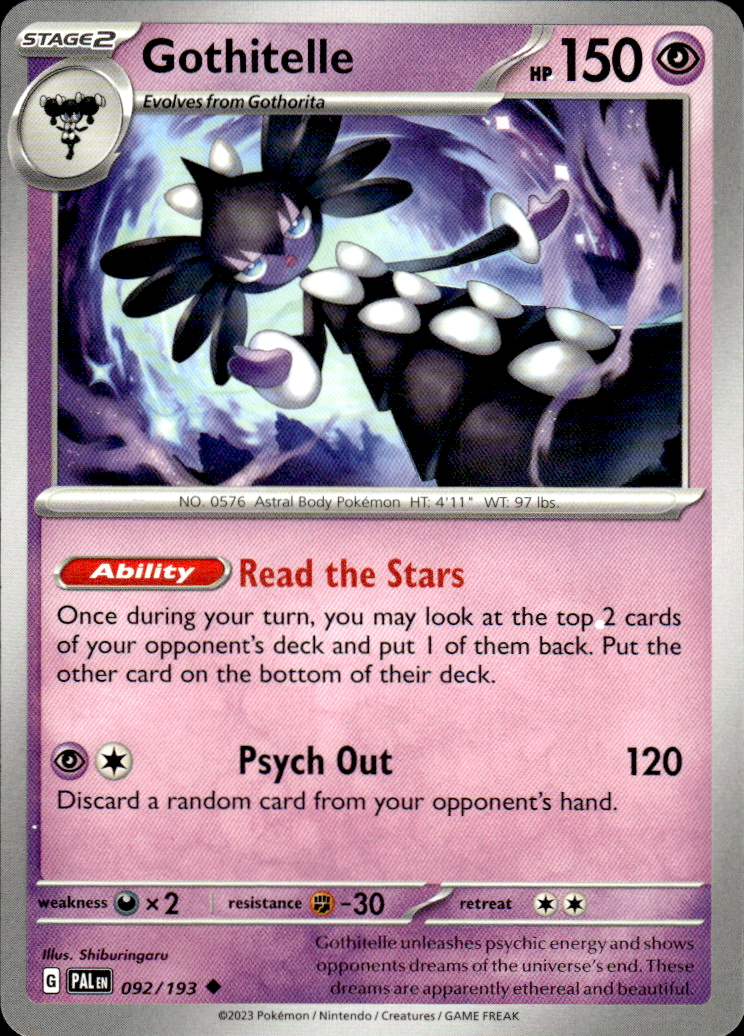 Gothitelle Paldea Evolved 092/193 Uncommon Pokémon — English Near Mint