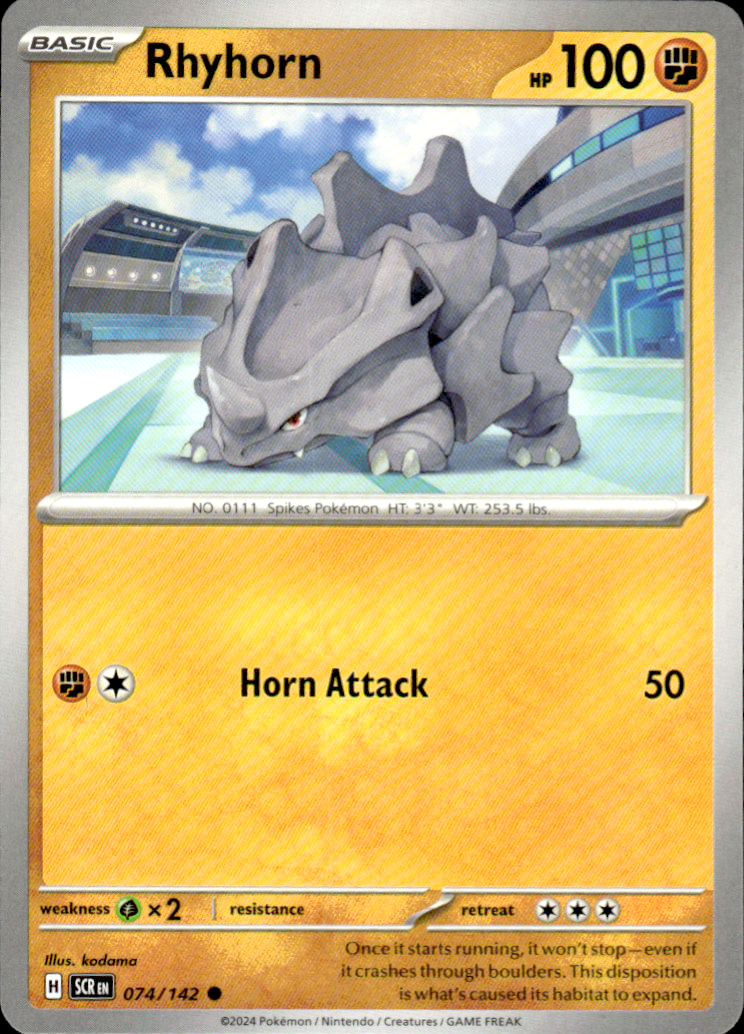 Rhyhorn Stellar Crown 074/142 Common Pokémon — English Near Mint