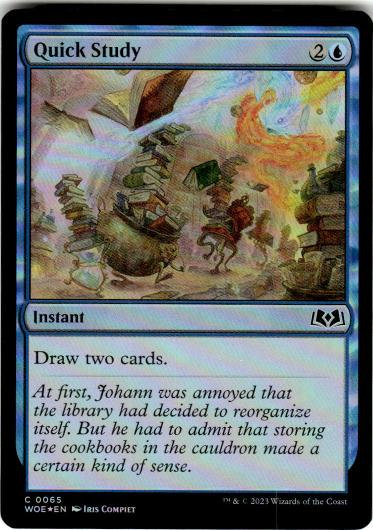 Quick Study Wilds of Eldraine 65 C Foil Magic: The Gathering Near Mint