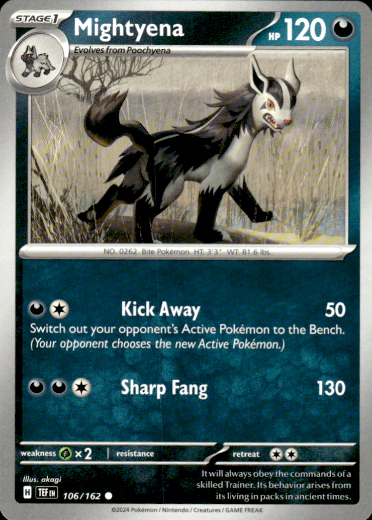 Mightyena Temporal Forces 106/162 Common Pokémon — English Near Mint