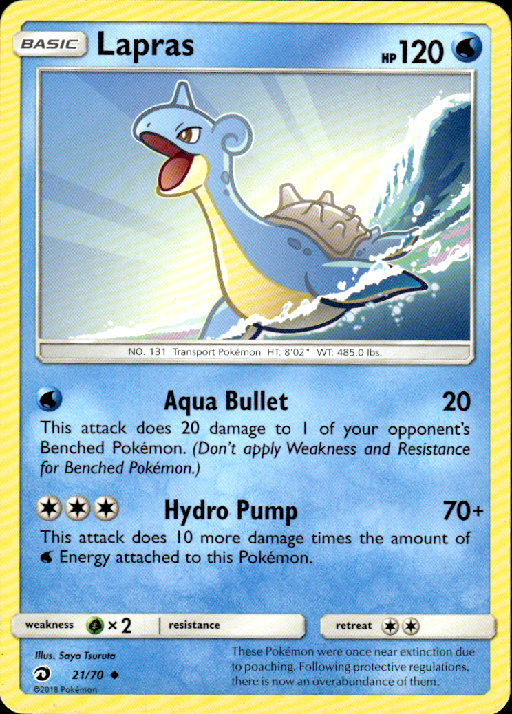Lapras Dragon Majesty 21/70 Uncommon Pokémon — English Lightly Played