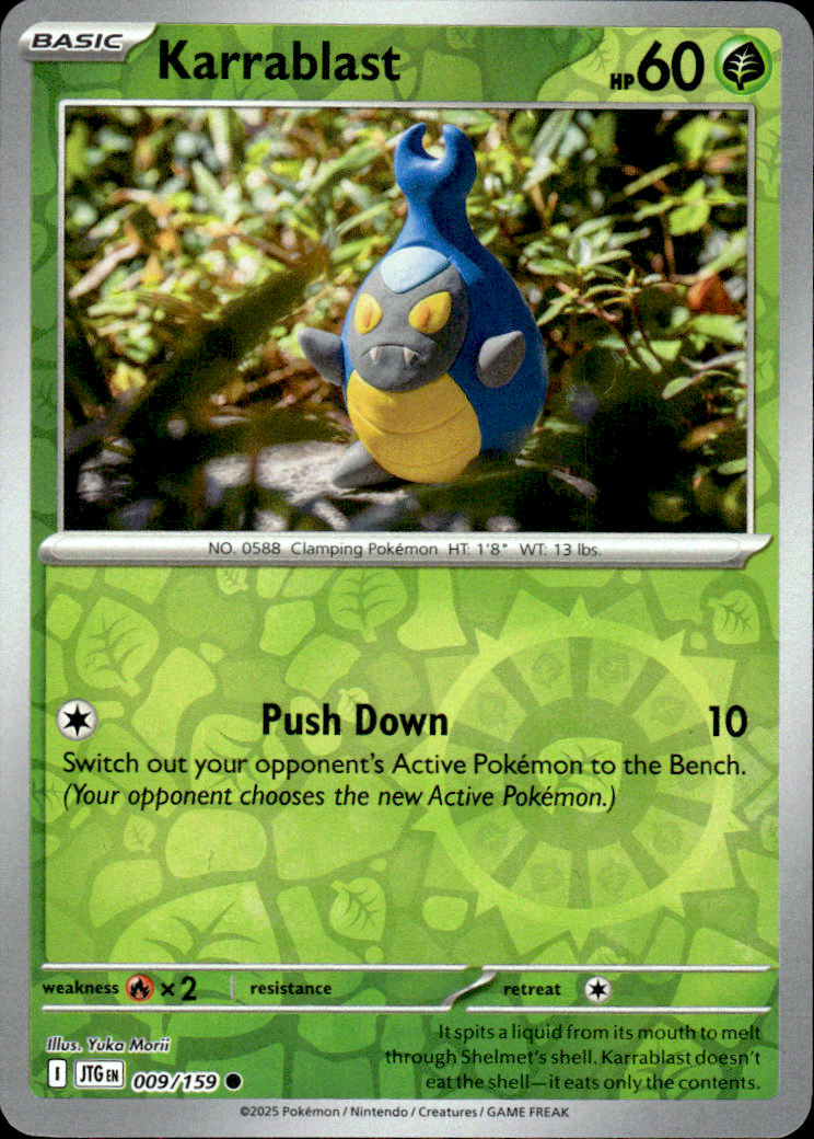 Karrablast Journey Together 009/159 Common Reverse Holo Pokémon — English