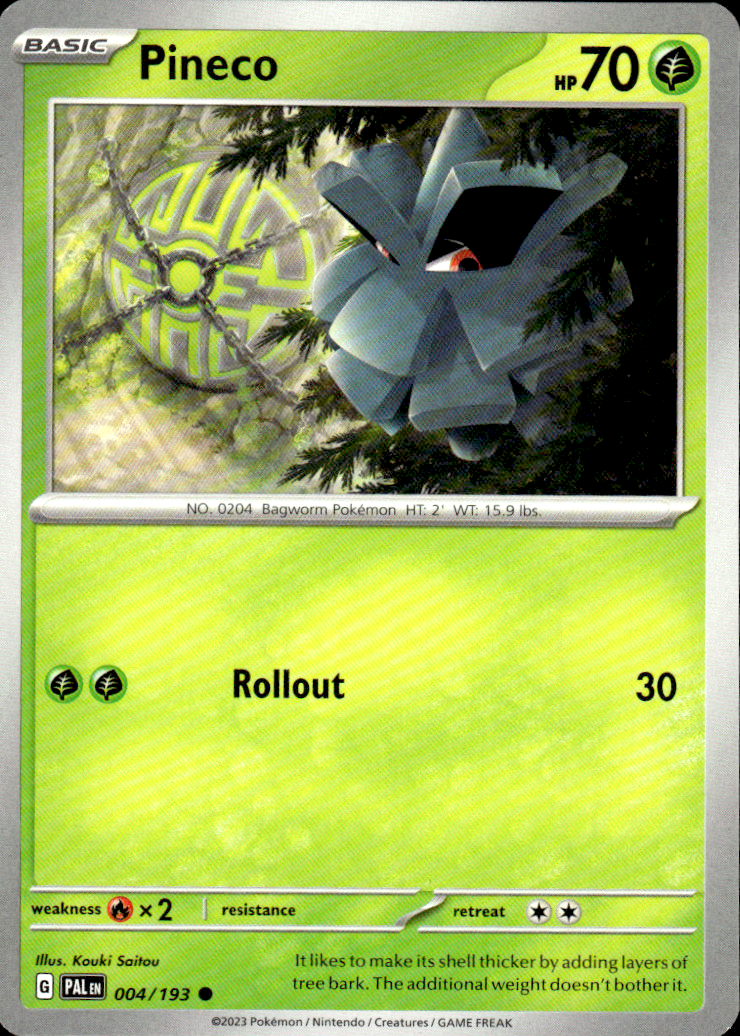 Pineco Paldea Evolved 004/193 Common Pokémon — English Near Mint