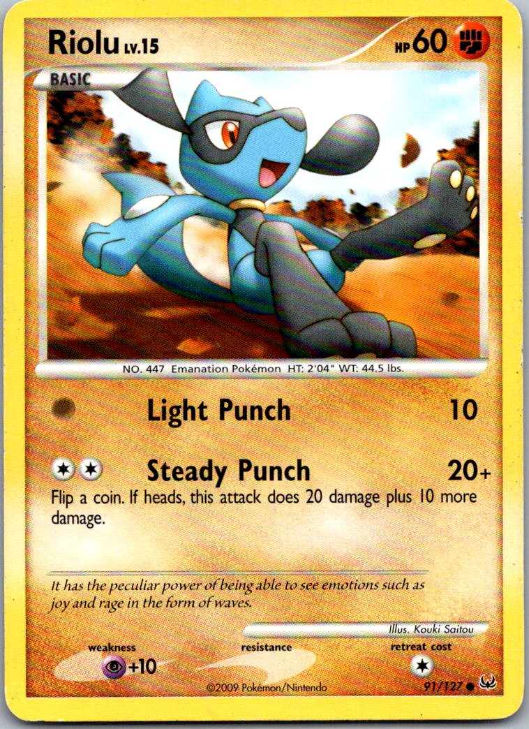 Riolu 91/127 Common Platinum Pokemon Heavily Played