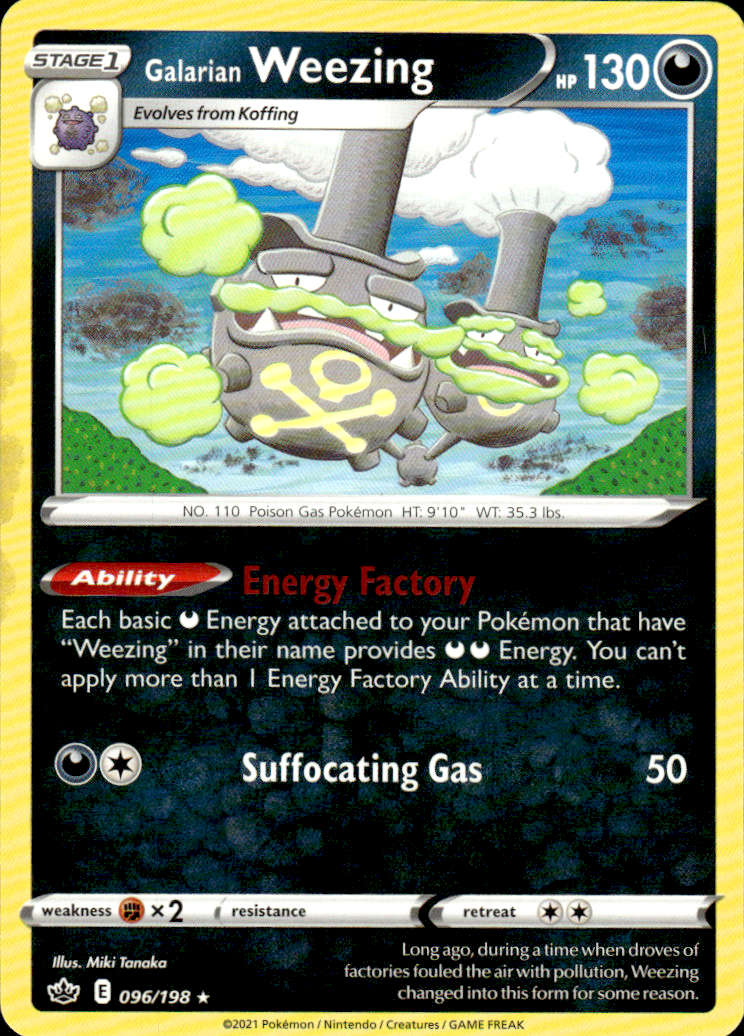 Galarian Weezing Chilling Reign 096/198 Rare Pokémon — English Near Mint