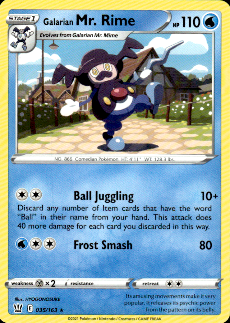 Galarian Mr. Rime Battle Styles 035/163 Rare Pokémon — English Near Mint