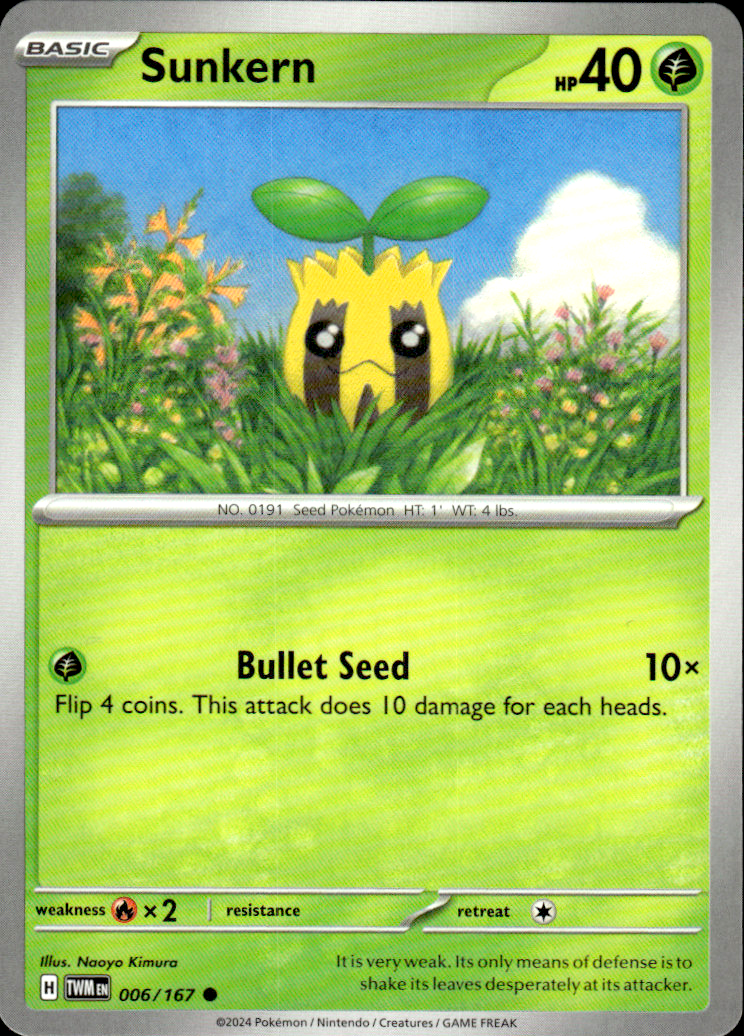 Sunkern Twilight Masquerade 006/167 Common Pokémon — English Near Mint