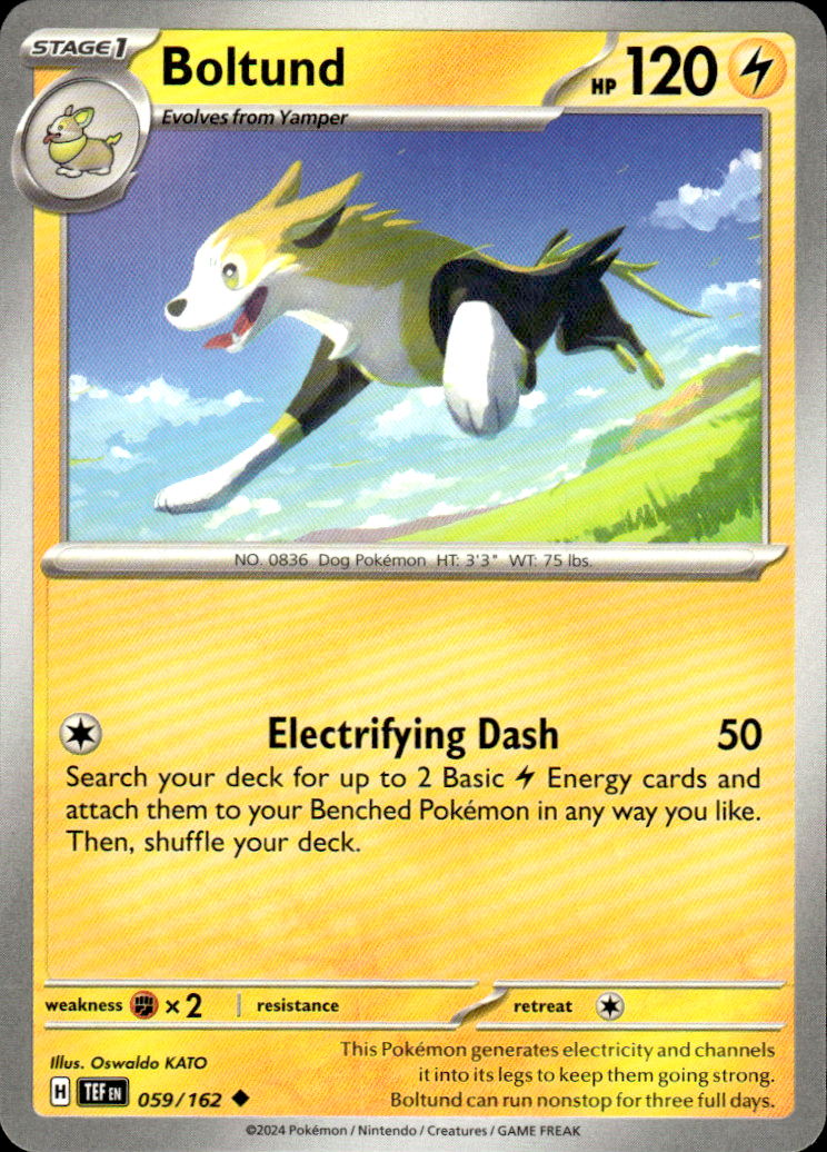 Boltund Temporal Forces 059/162 Uncommon Pokémon — English Near Mint