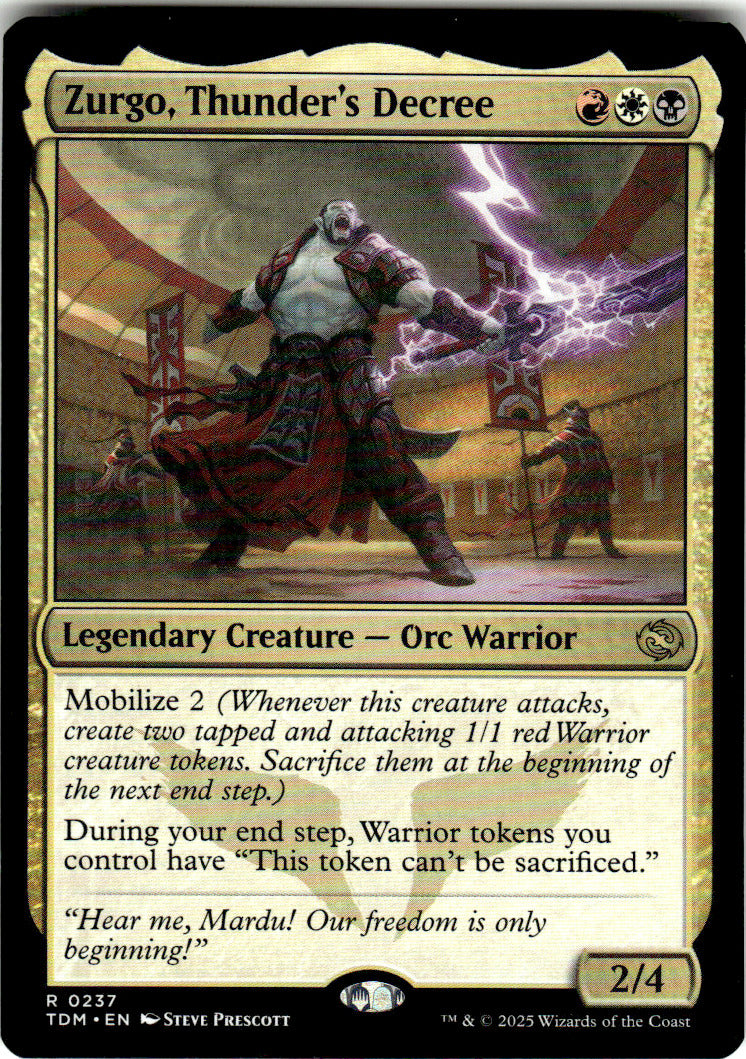 Zurgo, Thunder's Decree Tarkir: Dragonstorm 237 R Magic: The Gathering Near Mint