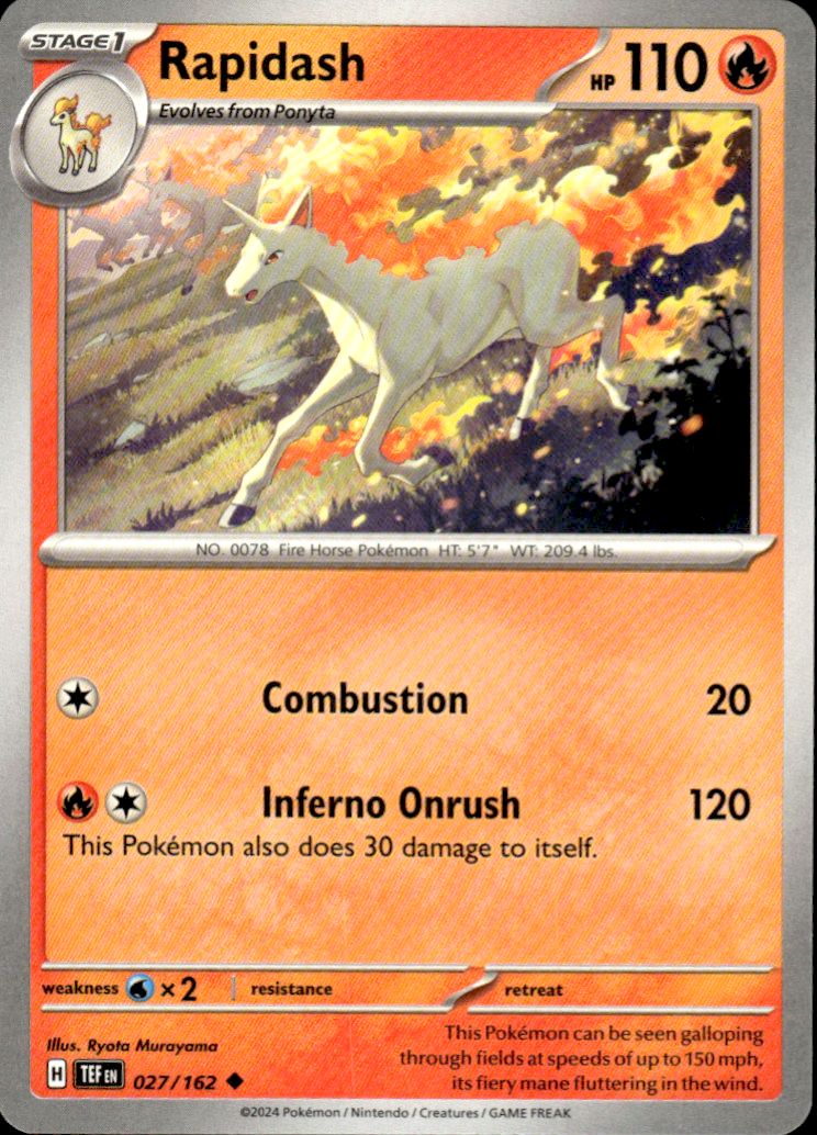 Rapidash Temporal Forces 027/162 Uncommon Pokémon — English Near Mint