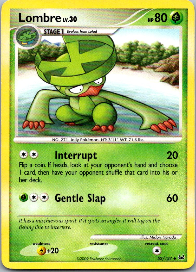Lombre 52/127 Uncommon Platinum Pokemon Heavily Played