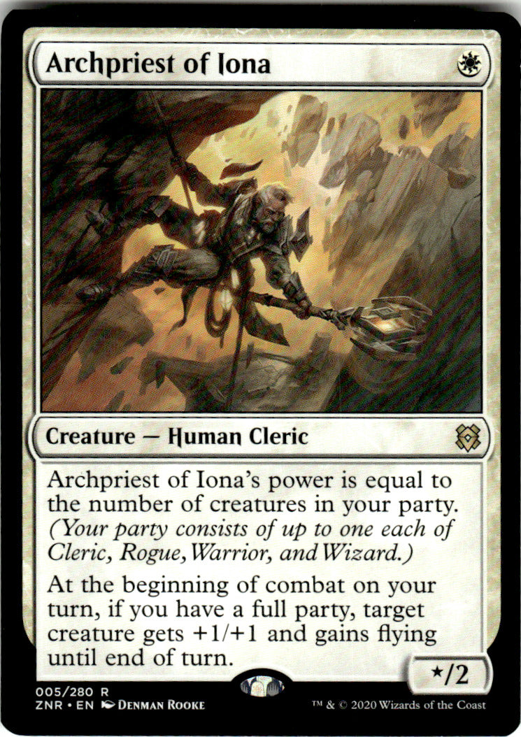 Archpriest of Iona Zendikar Rising 5 R Magic: The Gathering Near Mint