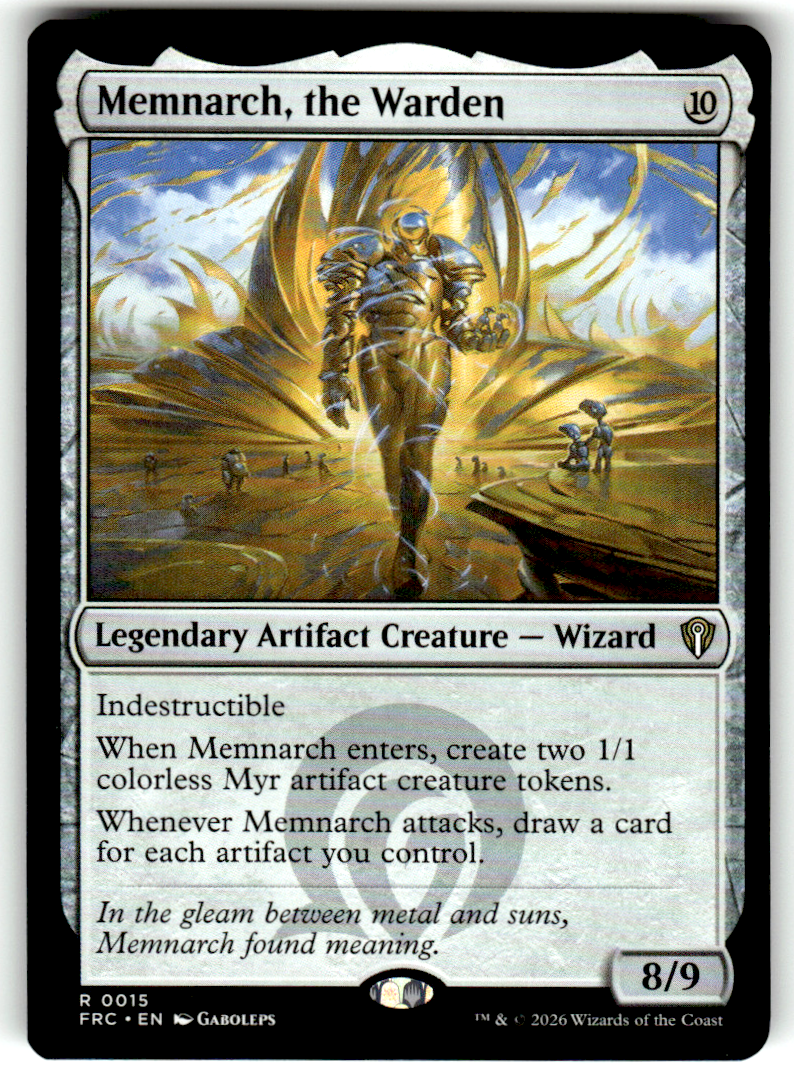 Memnarch, the Warden Commander: Reality Fracture 15 R Magic: The Gathering