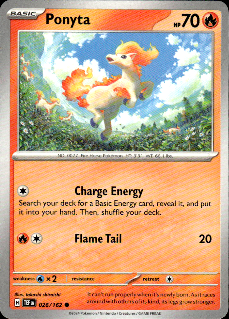 Ponyta Temporal Forces 026/162 Common Pokémon — English Near Mint