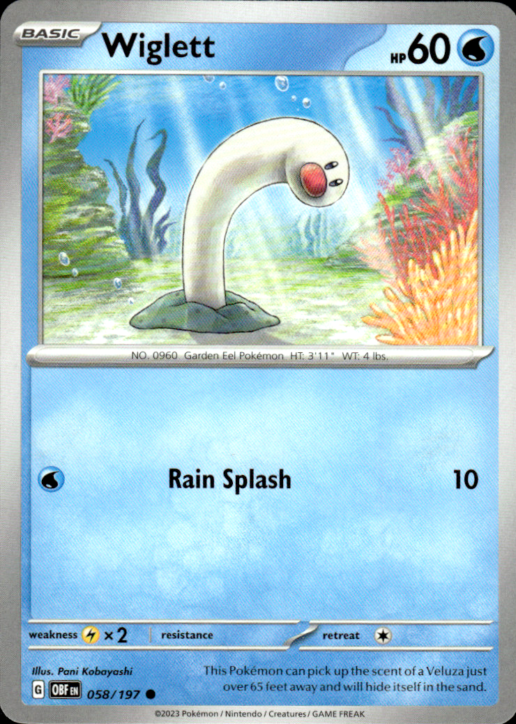 Wiglett Obsidian Flames 058/197 Common Pokémon — English Near Mint