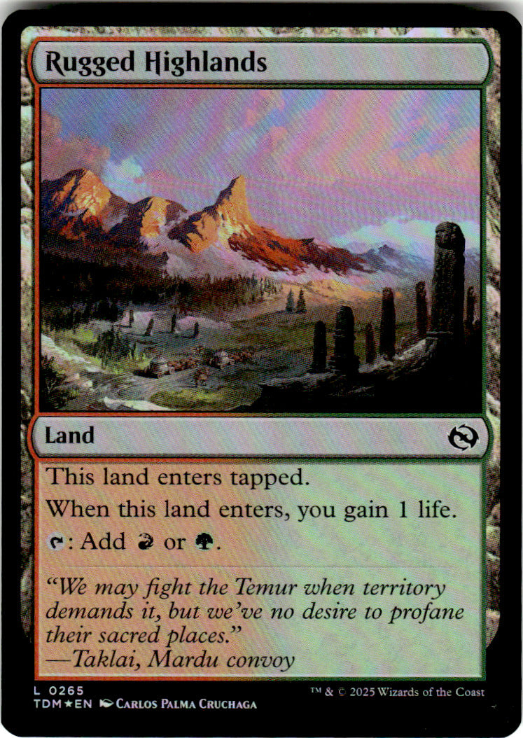 Rugged Highlands Tarkir: Dragonstorm 265 L Foil Magic: The Gathering Near Mint