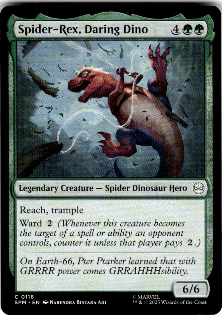 Spider-Rex, Daring Dino Marvel's Spider-Man 116 C Magic: The Gathering Near Mint