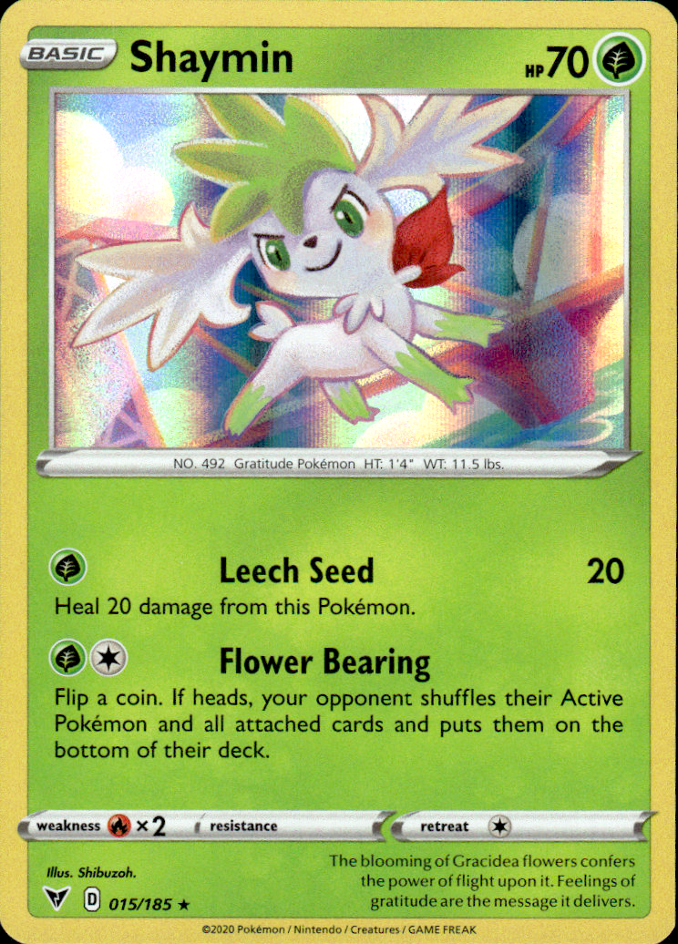 Shaymin Vivid Voltage 015/185 Holo Rare Holo Pokémon — English Near Mint
