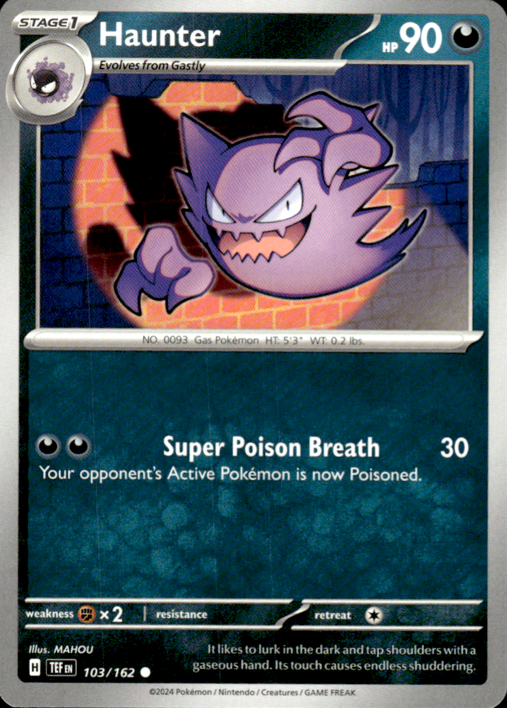 Haunter Temporal Forces 103/162 Common Pokémon — English Near Mint