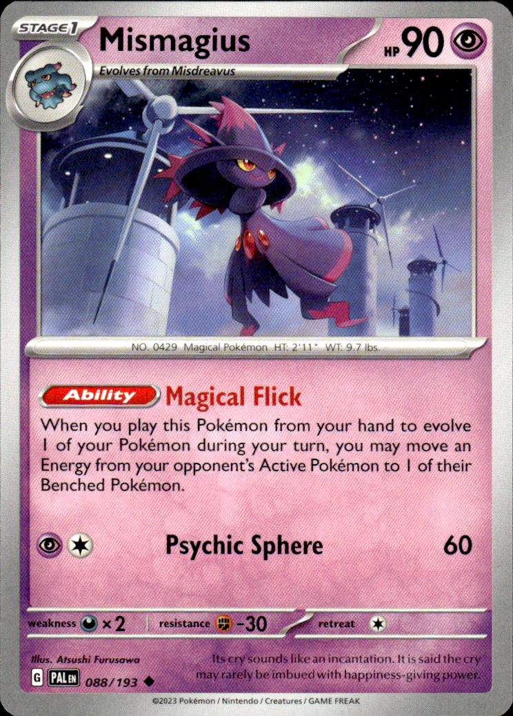 Mismagius Paldea Evolved 088/193 Uncommon Pokémon — English Near Mint