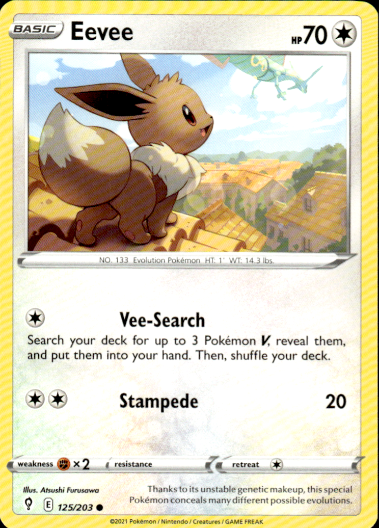 Eevee Evolving Skies 125/203 Common Pokémon — English Near Mint