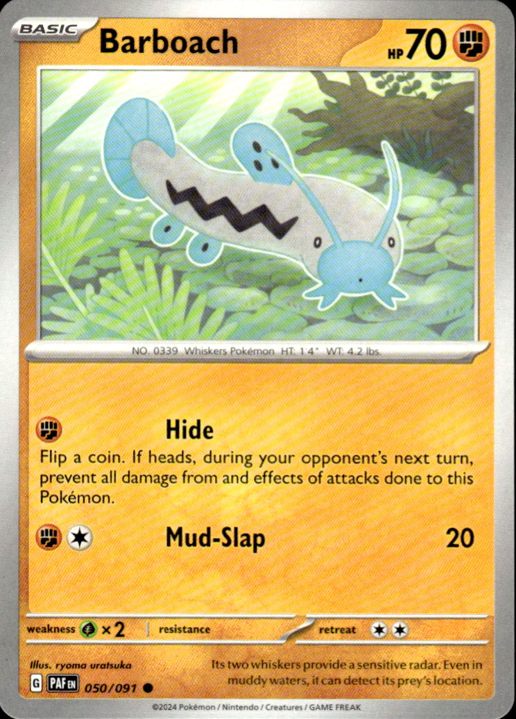 Barboach Paldean Fates 050/091 Common Pokémon — English Near Mint