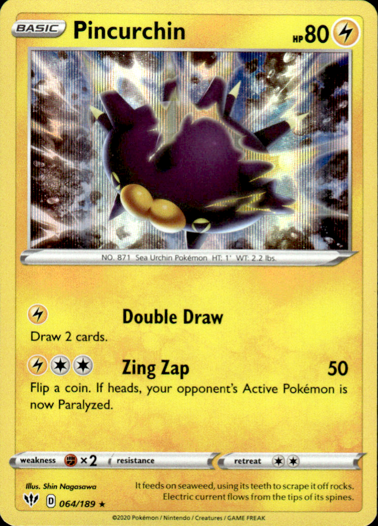 Pincurchin Darkness Ablaze 064/189 Holo Rare Holo Pokémon — English Near Mint