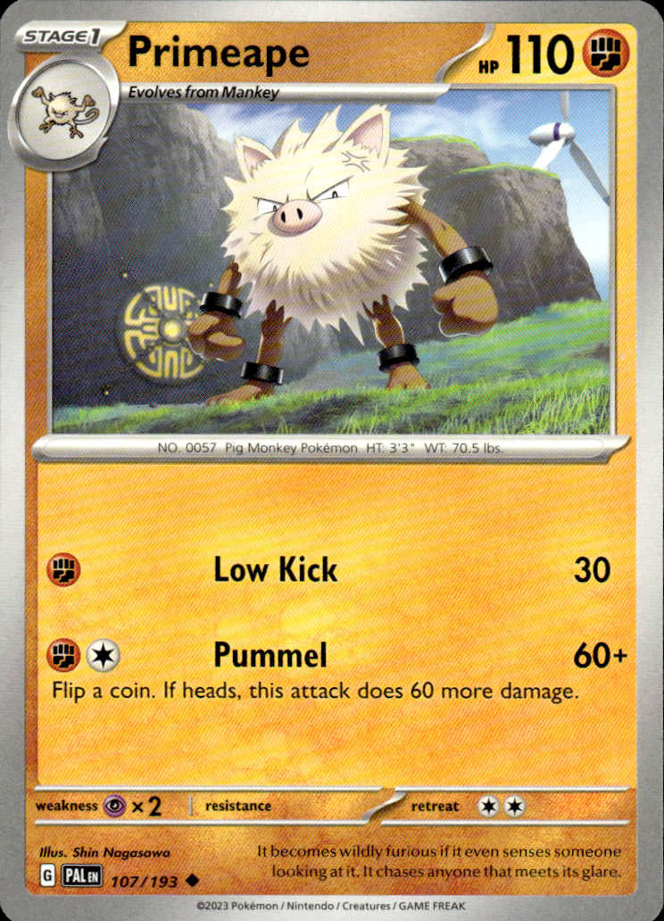 Primeape Paldea Evolved 107/193 Uncommon Pokémon — English Near Mint