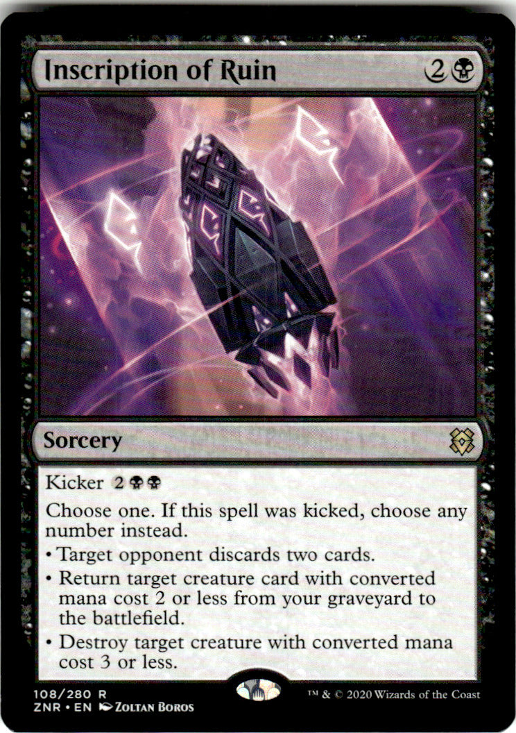 Inscription of Ruin Zendikar Rising 108 R Magic: The Gathering Near Mint
