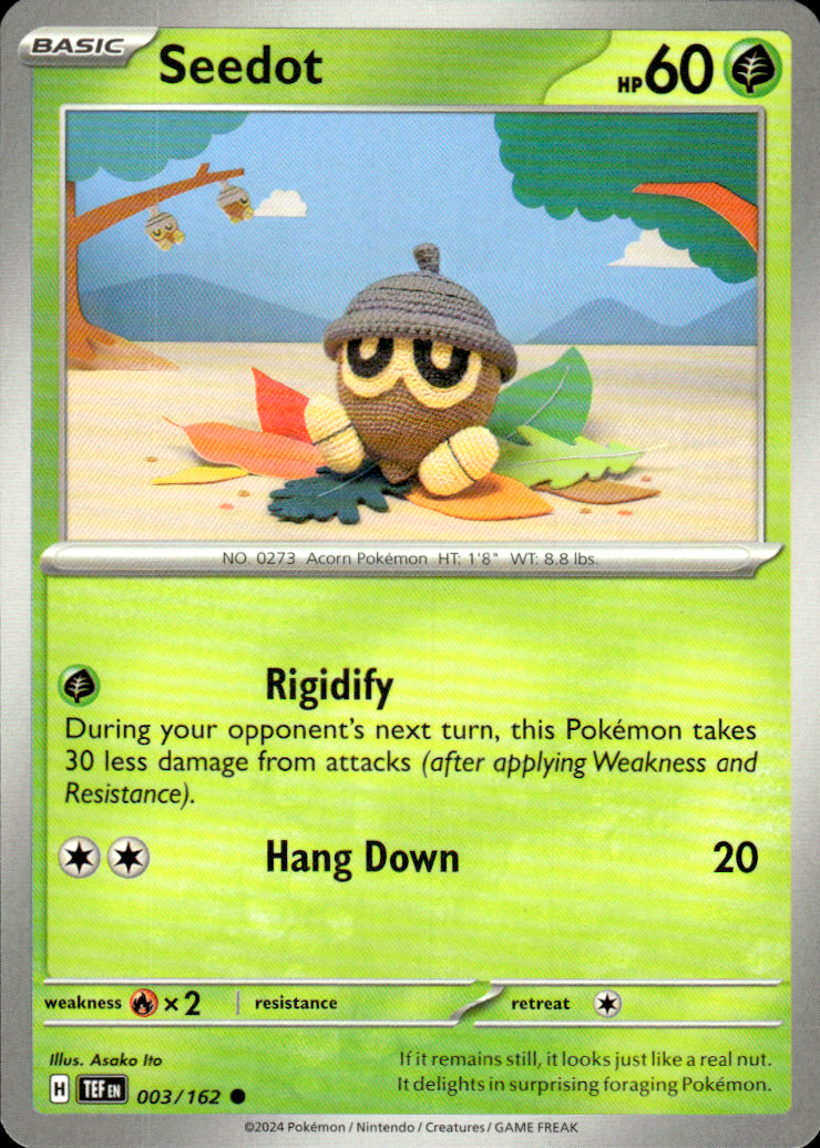 Seedot Temporal Forces 003/162 Common Pokémon — English Near Mint