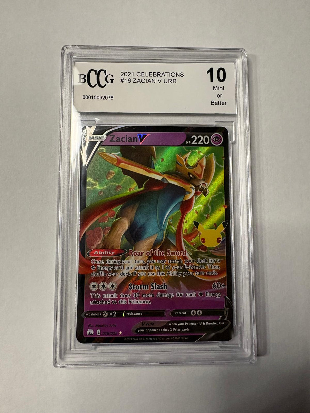 Zacian V Urr 16 Celebrations Pokemon Bgs 10 Gold
