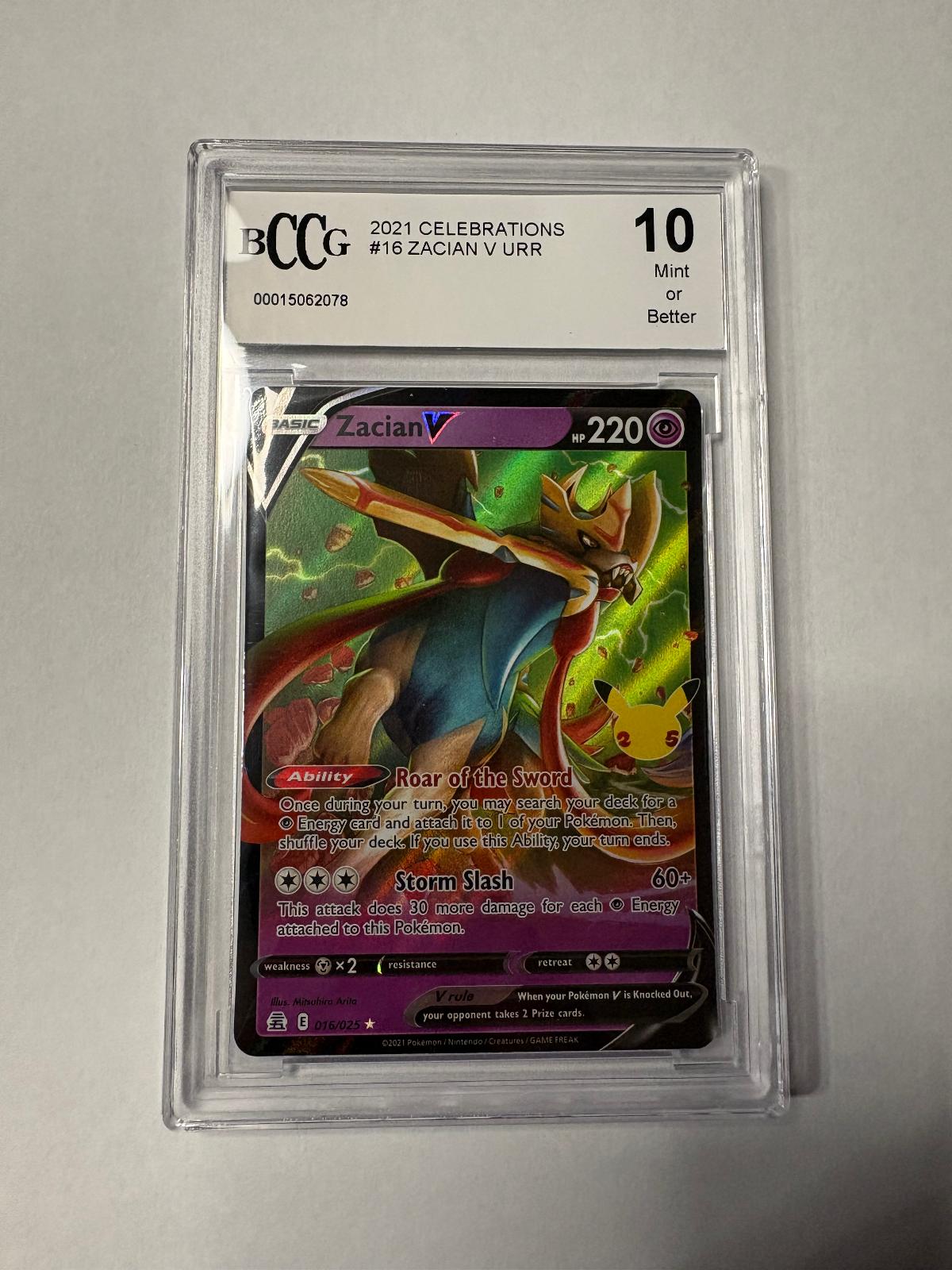 Zacian V Urr 16 Celebrations Pokemon Bgs 10 Gold